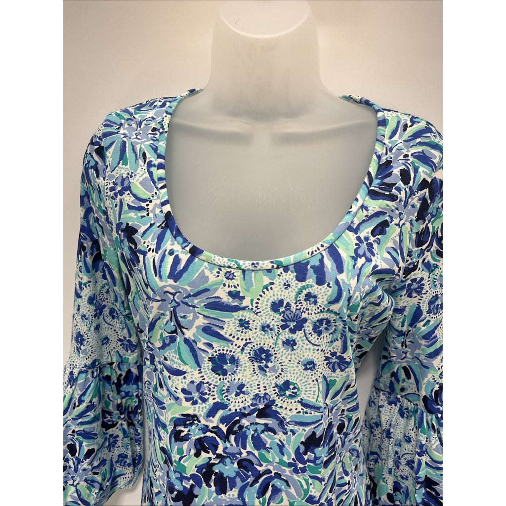 Lilly Pulitzer Carlile Blue Iris High Maintenance Blouson Sleeve Dress XS