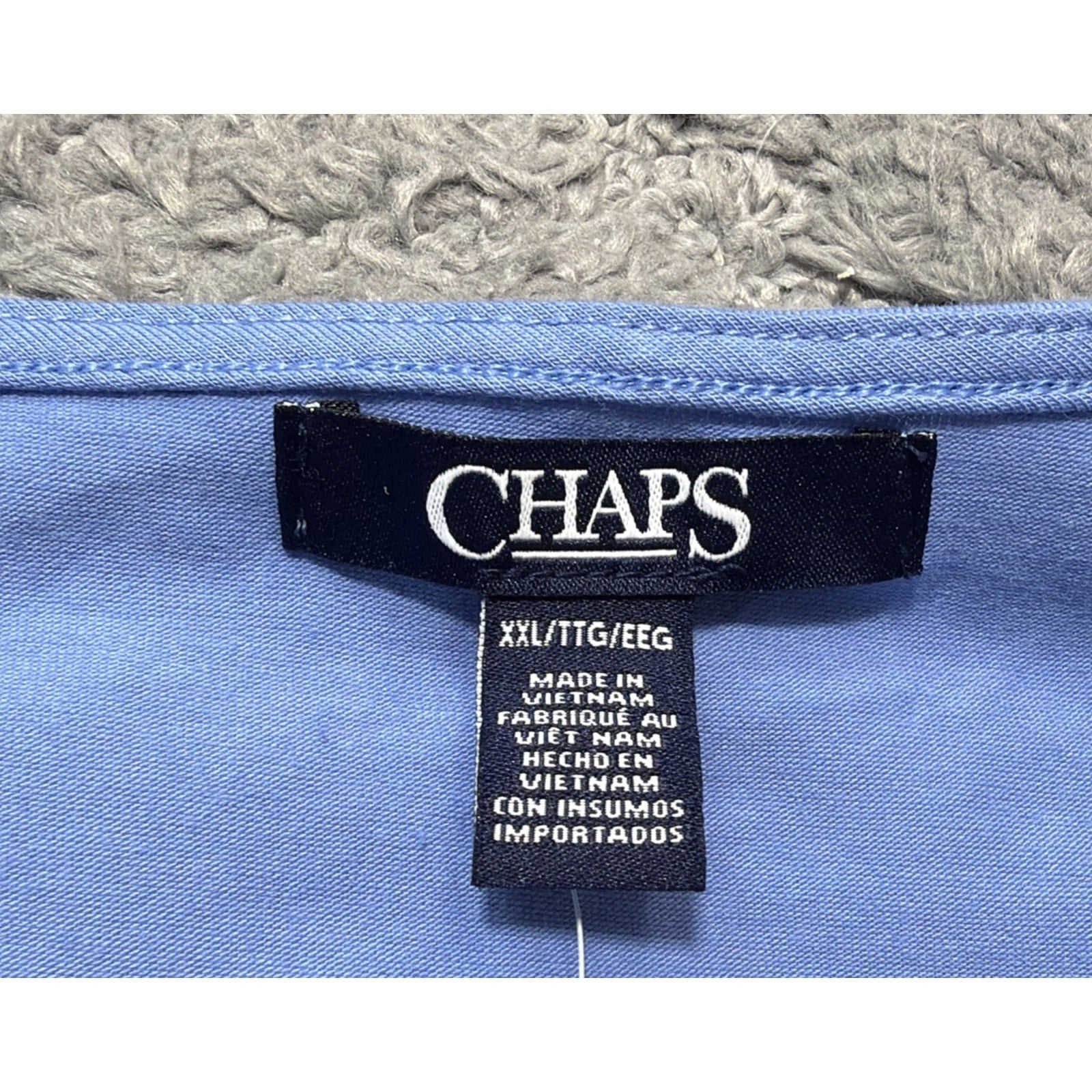 New Chaps Womens Sz XXL Scoop Neck T Shirt Blue Cotton Casual Minimalist