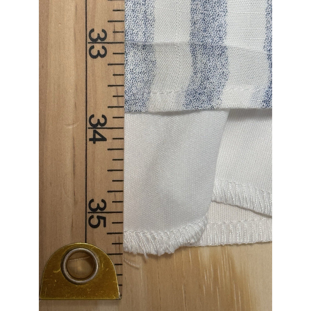 Sirenlily Blue & White Striped Dress Small Rayon Sleeveless Summer Casual