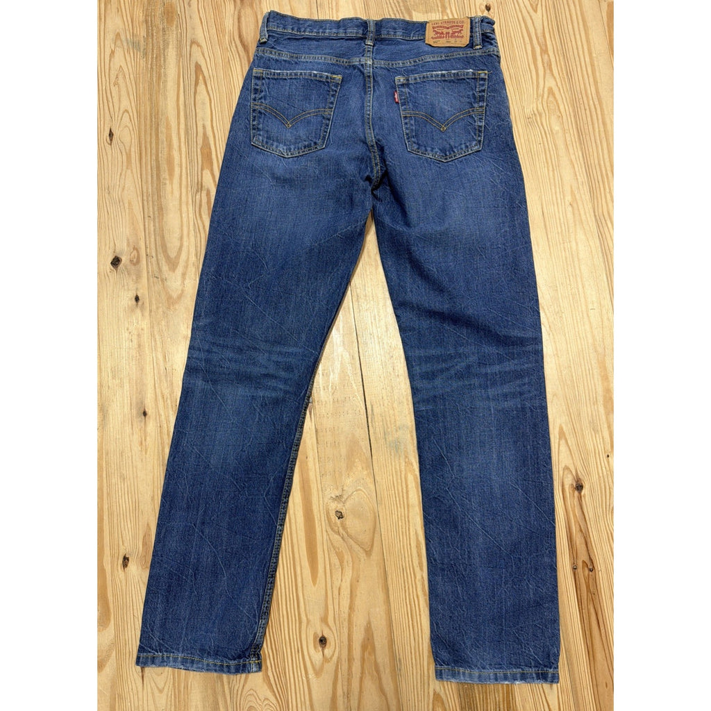 Levi's 502 Regular Taper Distressed Men’s Jeans-Dark Wash/Sz 29x31