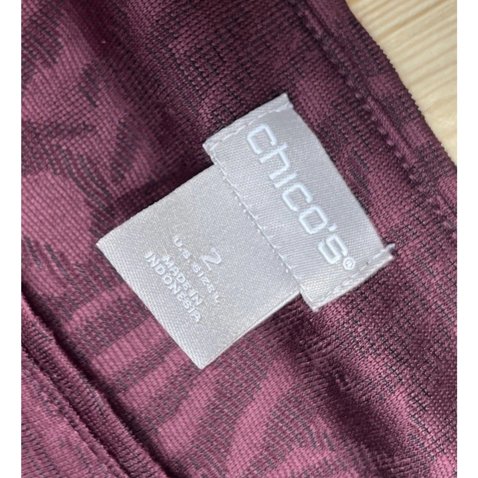 Chico's Brown/Burgundy Round Neck Soft Stretch Top L