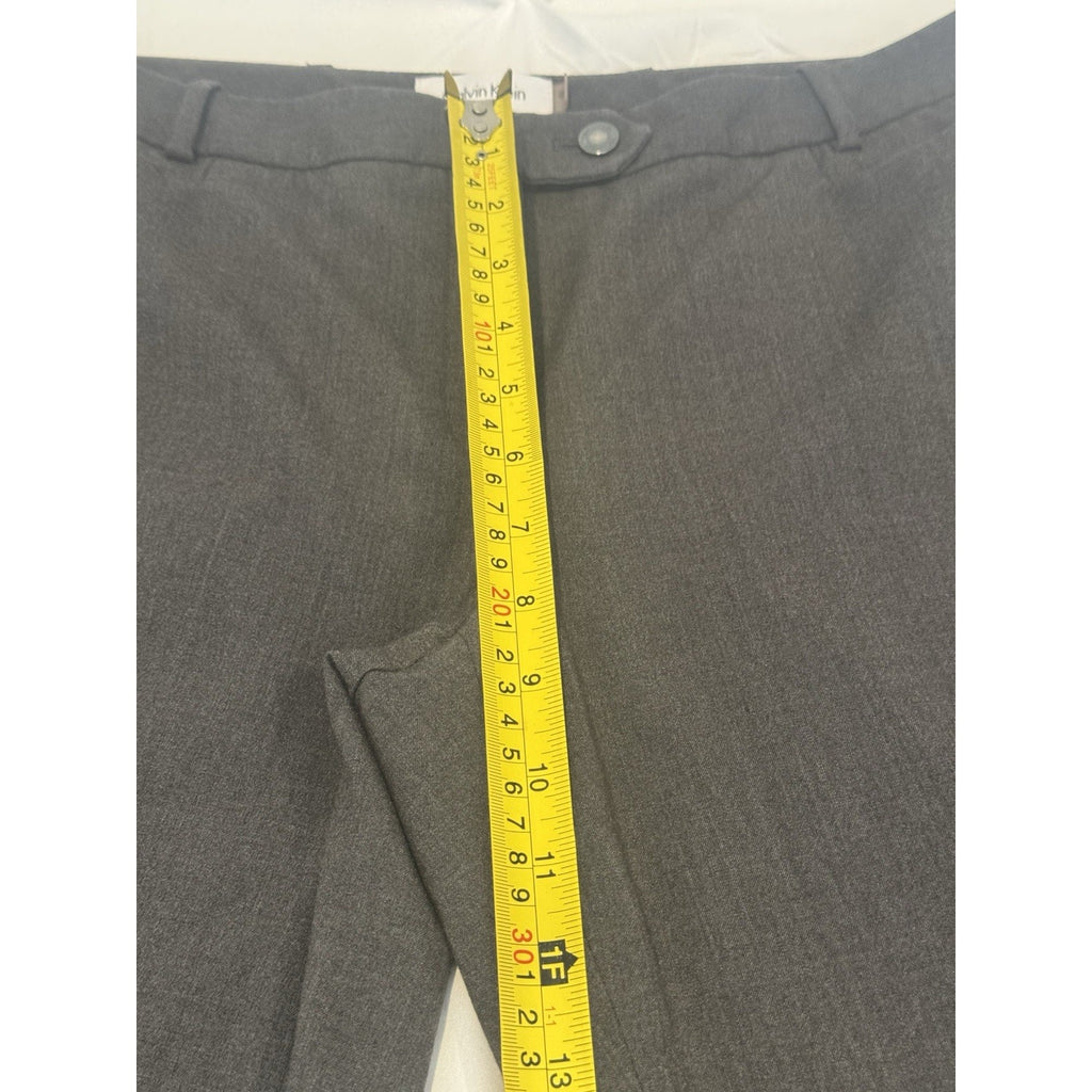 Calvin Klein Modern Fit Pants Womens 8 Gray Career Dress Trousers Stretch Wide