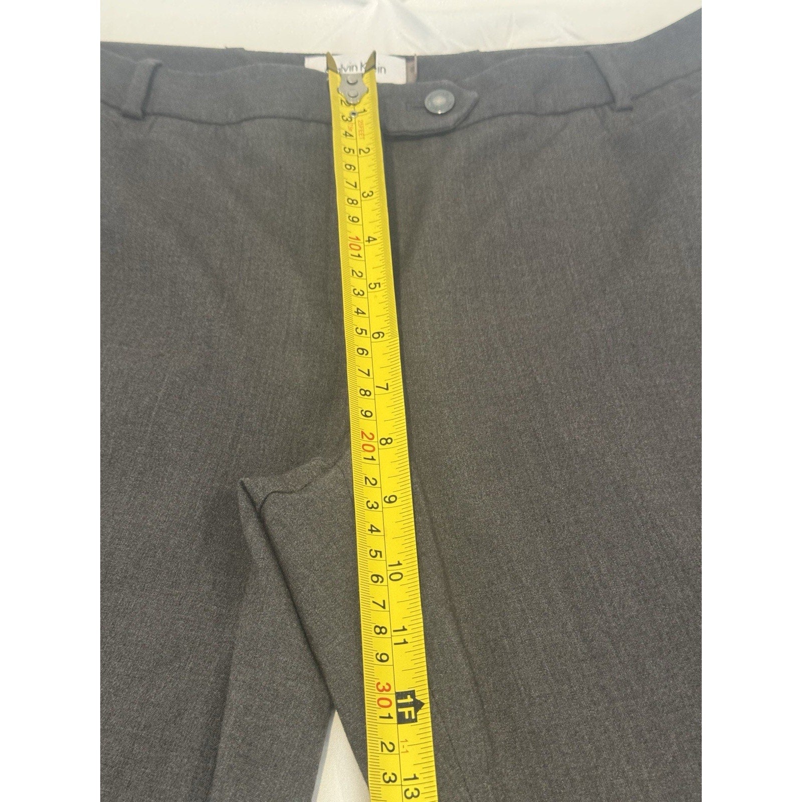 Calvin Klein Modern Fit Pants Womens 8 Gray Career Dress Trousers Stretch Wide