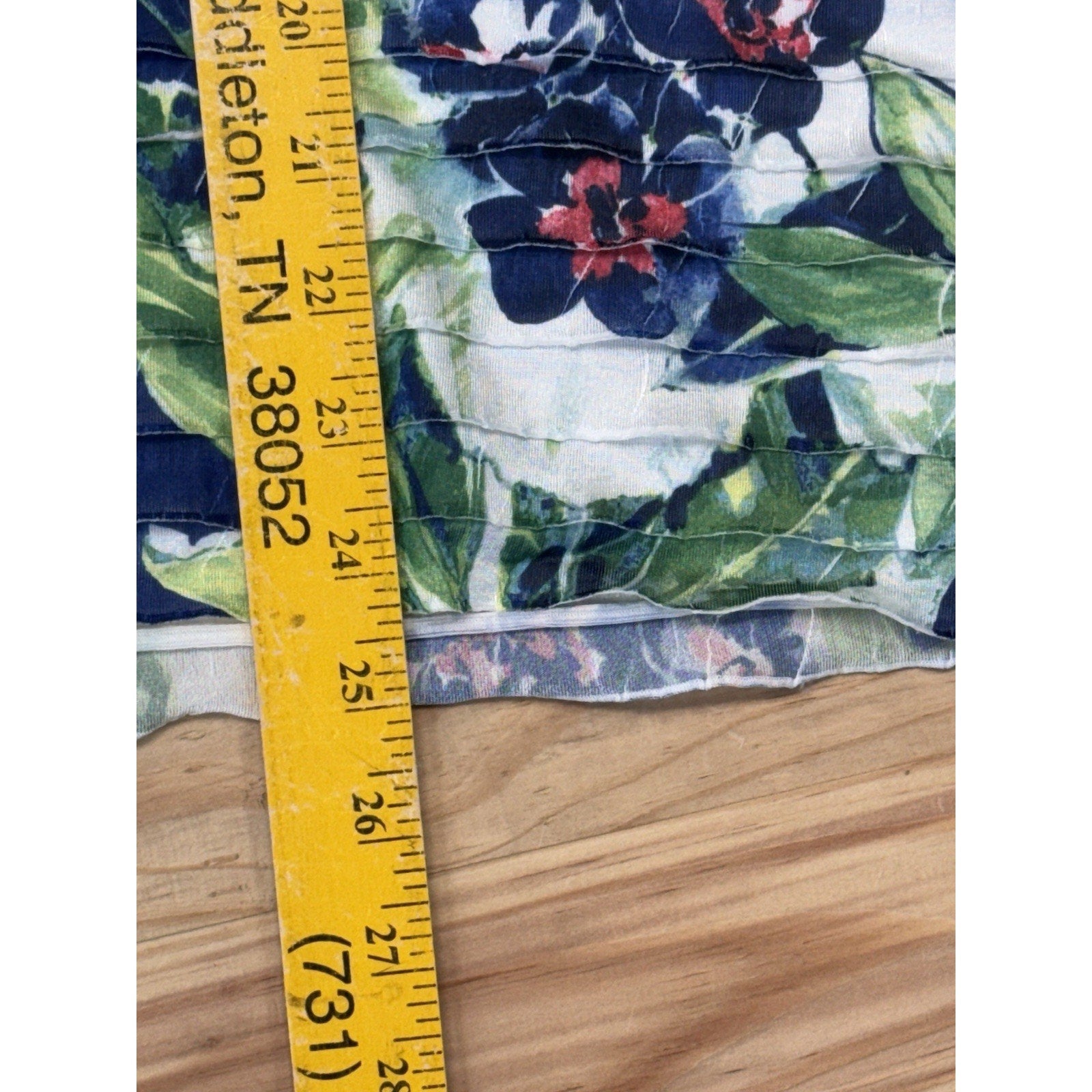 Alfred Dunner Women’s Pullover Top Size Small Blue Green Floral Short Sleeve