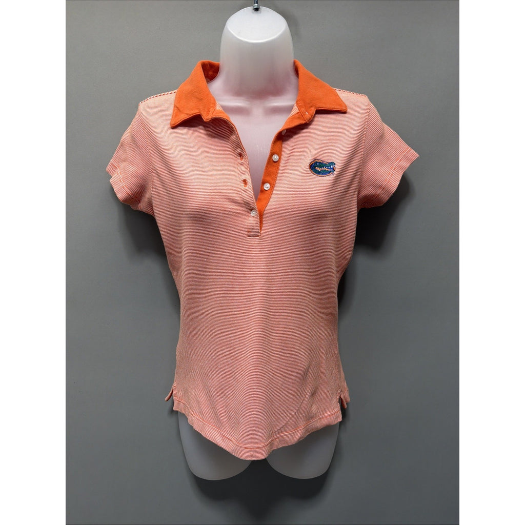 Florida Gators Antigua Women’s M Polo Shirt Orange Cotton Embroidered Logo