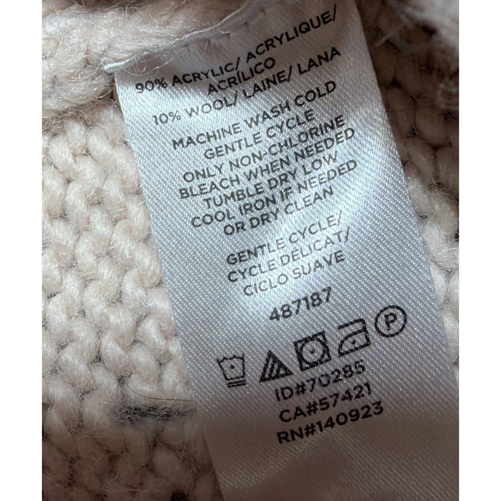 LOFT lacy knit beige blush wool blend pullover sweater Size XS Petite