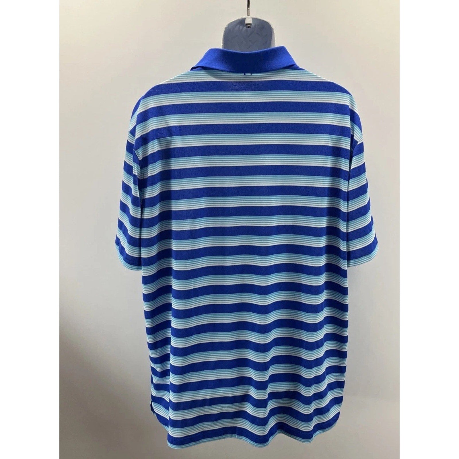Nike Golf Tour Performance Dri Fit Men's Polo Shirt Blue Striped XXL Polyester