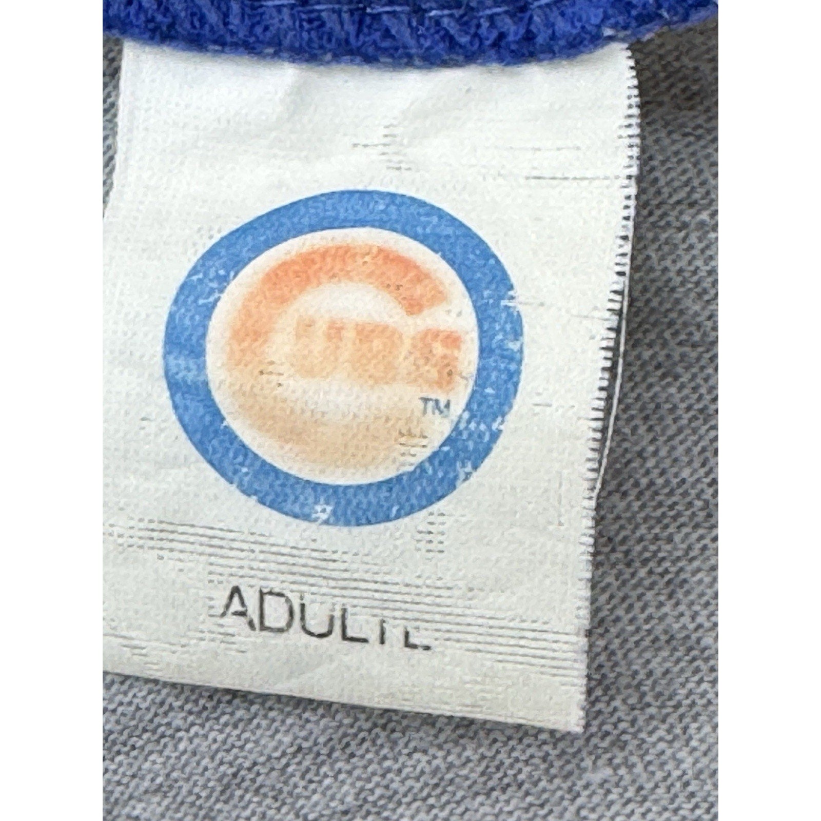 Chicago Cubs Raglan Shirt Athletic Cut Slim Gray Blue Budweiser Men’s Size Large