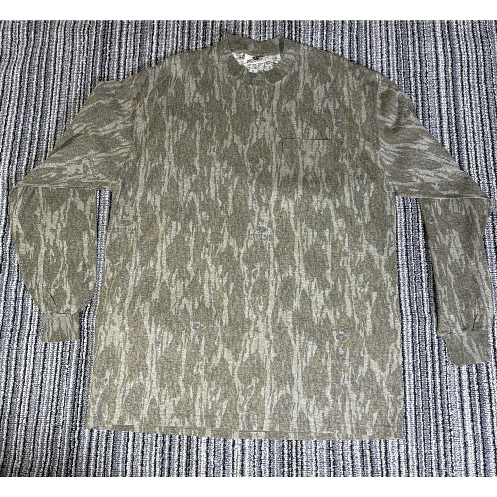 Mossy Oak Men's LS Moisture Wicking Hunting T-Shirt Bottomland Camo Size XL NEW