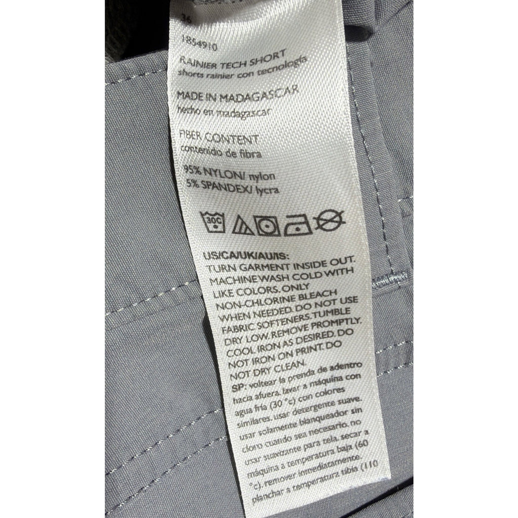 EDDIE BAUER Shorts Mens 36 x 10 Storm Gray Rainer Hiking Outdoor Nylon