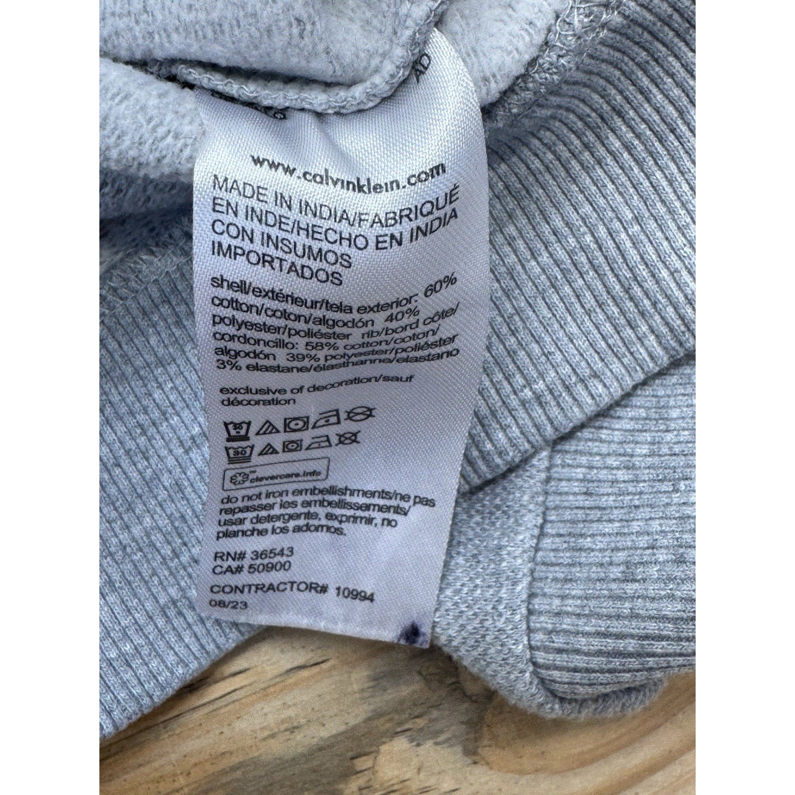 Calvin Klein Sweatshirt Crew Neck Long Sleeve Graphic Logo Gray Men’s Size Med