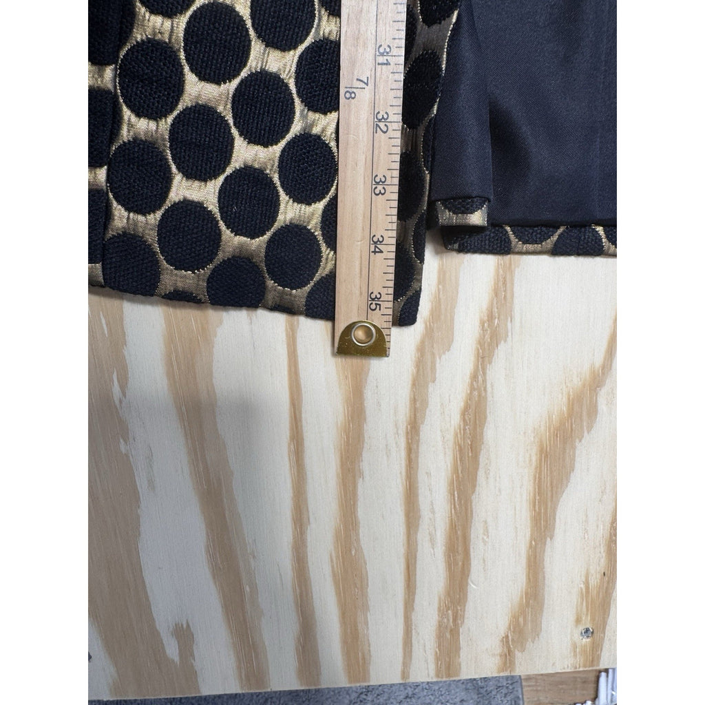 Diane Von Furstenberg DVF Gami Coat Dress Womens 6 Gold Black Polka Dot NWT