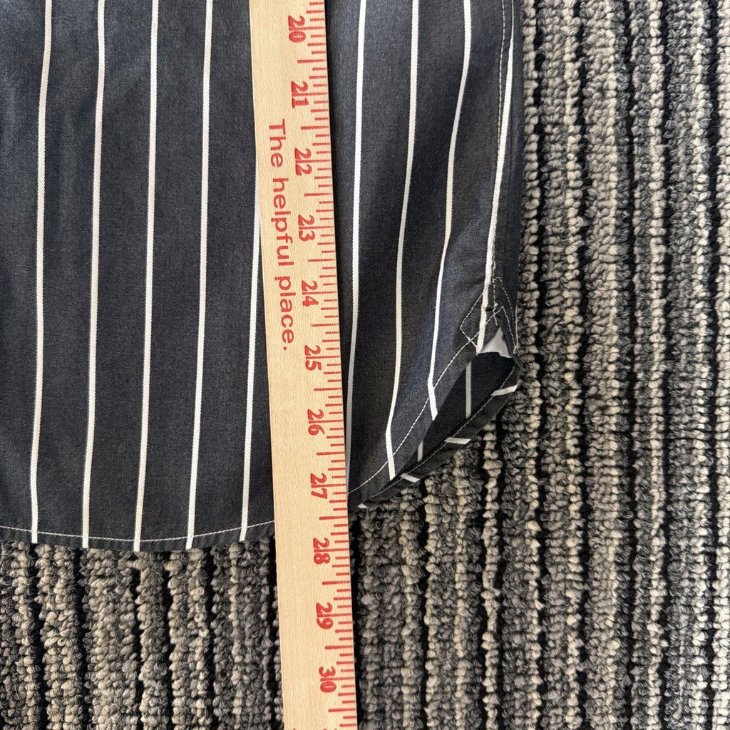 AE AMERICAN EAGLE MEN'S LONG SLEEVE STRIPED BUTTON DRESS SHIRT GRAY XS VTG FIT