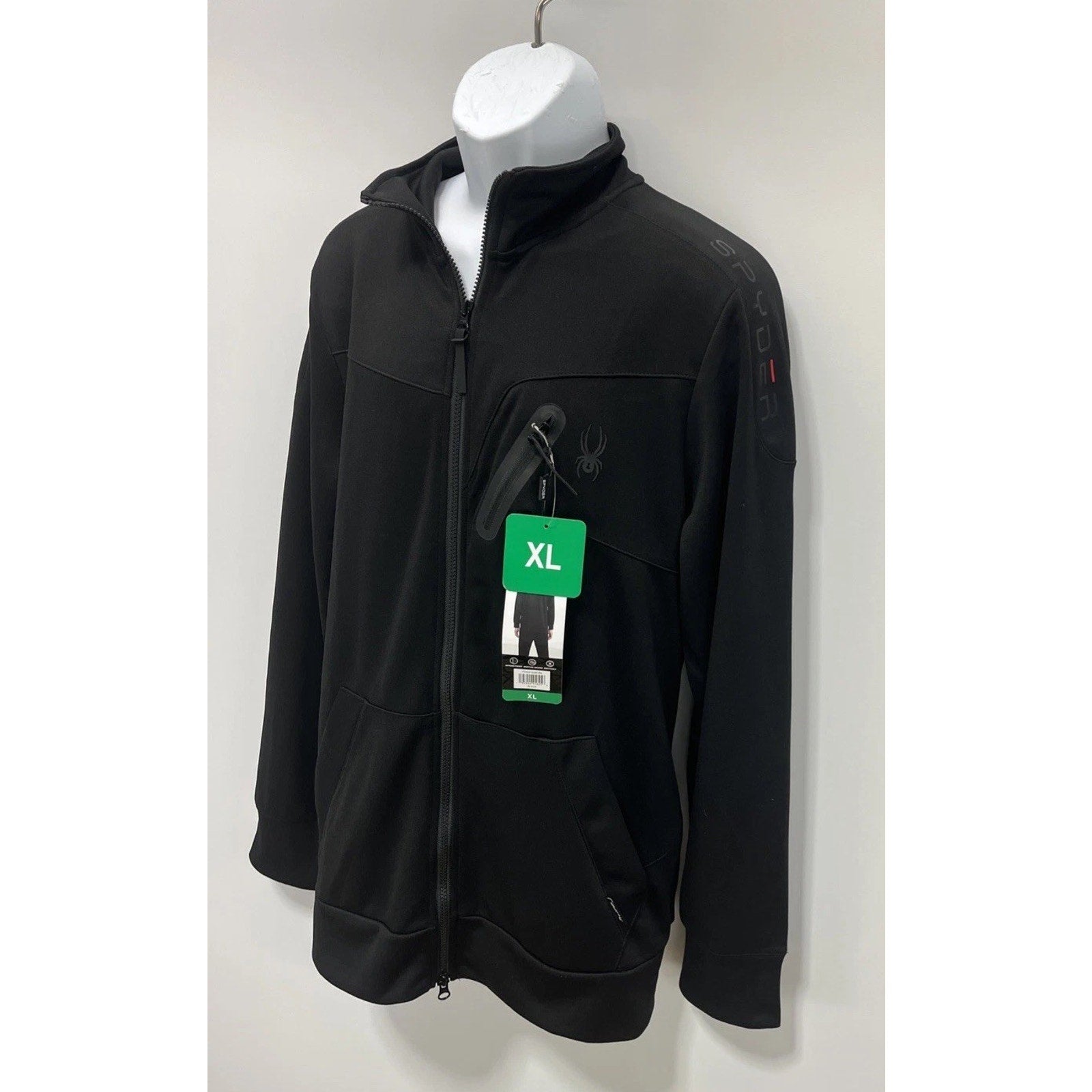 Men's Spyder ACTIVE ProW=B Jacket NWT Full Zip Black Polyester XL