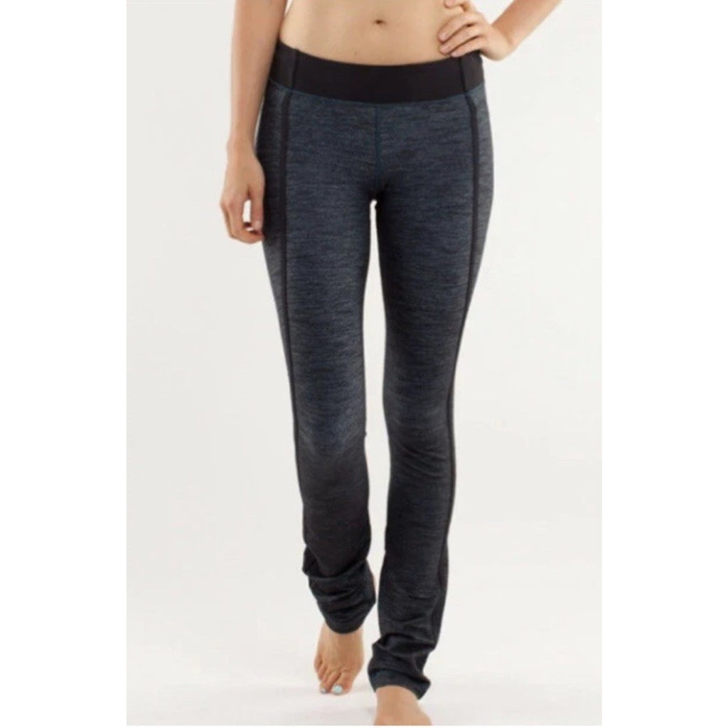 Lululemon Forme Pant Black and Gray Mid-Rise size 2 Atheltic Yoga Running