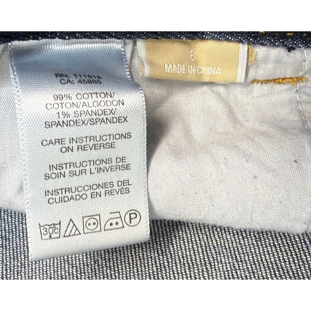 MICHAEL KORS Womens Size 8 Dark Wash Bootcut Blue Jeans Mid Rise Stretch