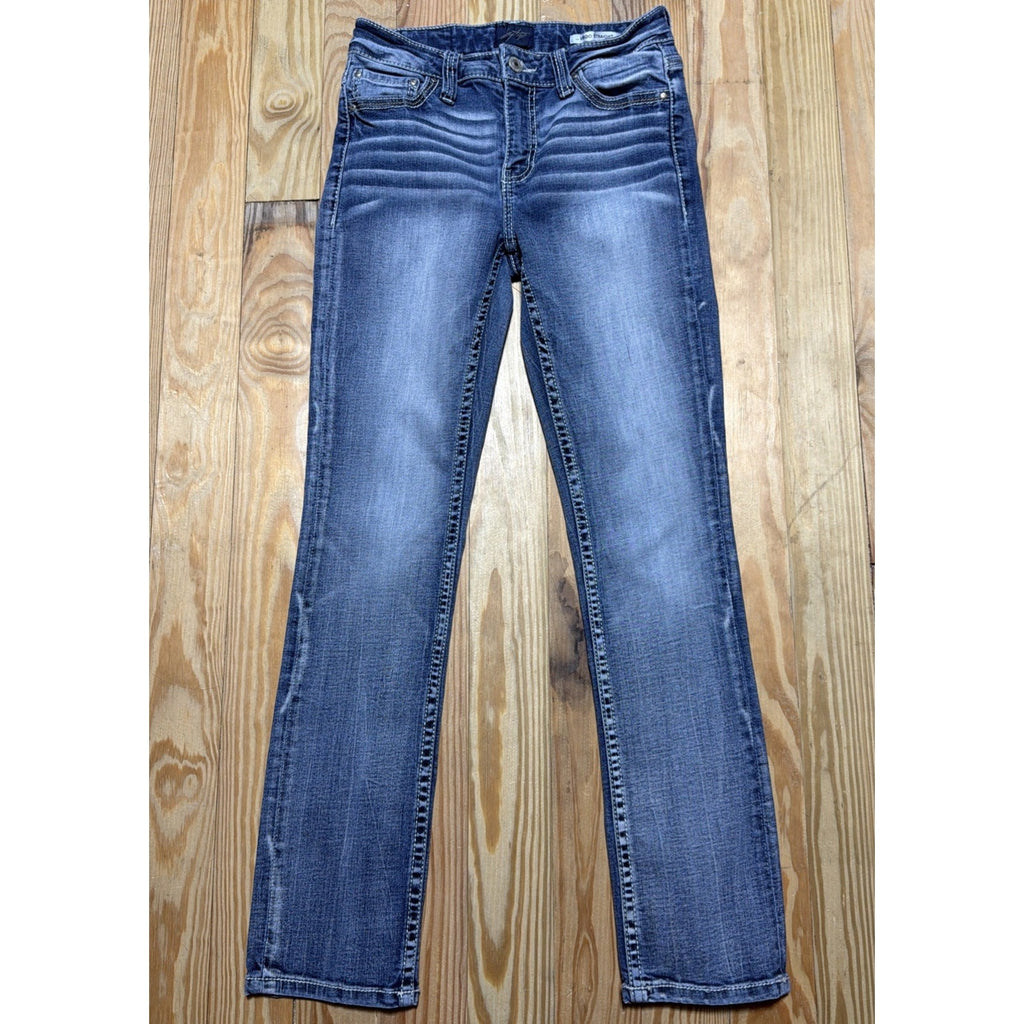 Daytrip Virgo Straight Jeans 27S Womens Signature Whiskering Blue Stretch Denim