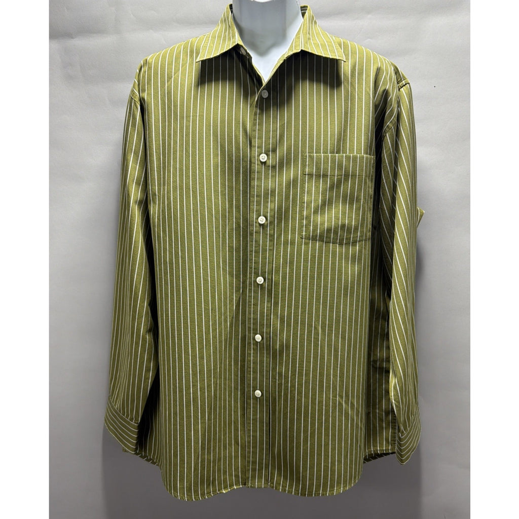 Express Y2K Men's Size XL 100% Cotton Long Sleeve Button Up Dress Shirt Pocket