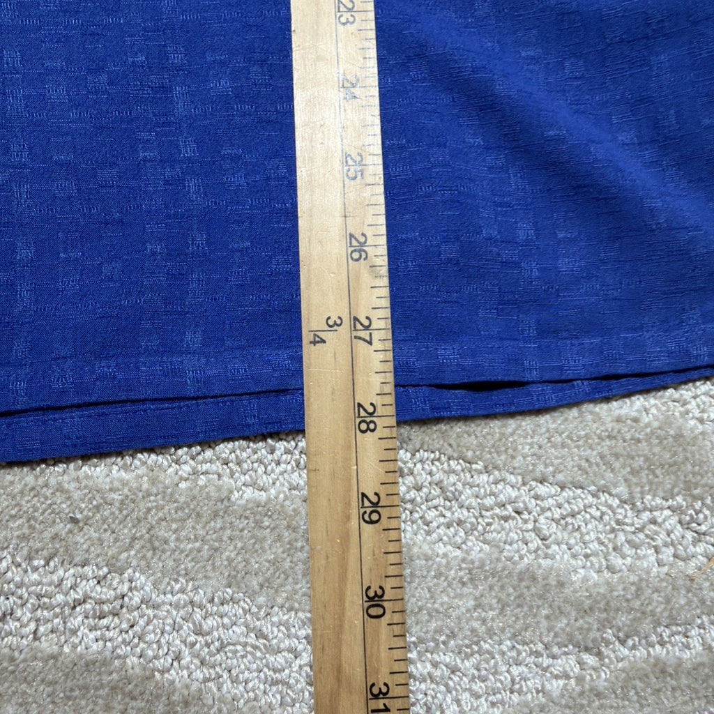 Club Room Silk Rayon Blend Camp Shirt Blue XL Button Front Short Sleeve Casual