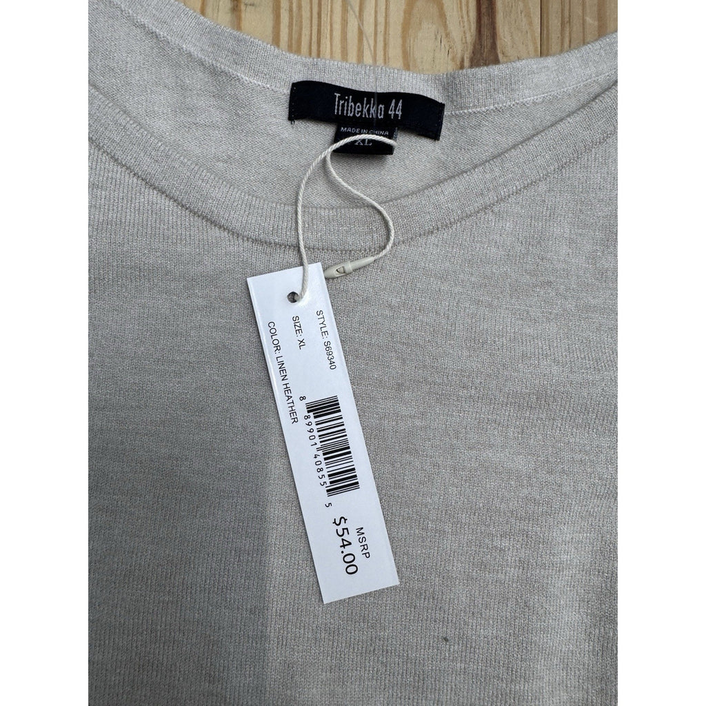 Women’s Sweater Tribekka 44 Beige Lightweight Knit Soft Size XL