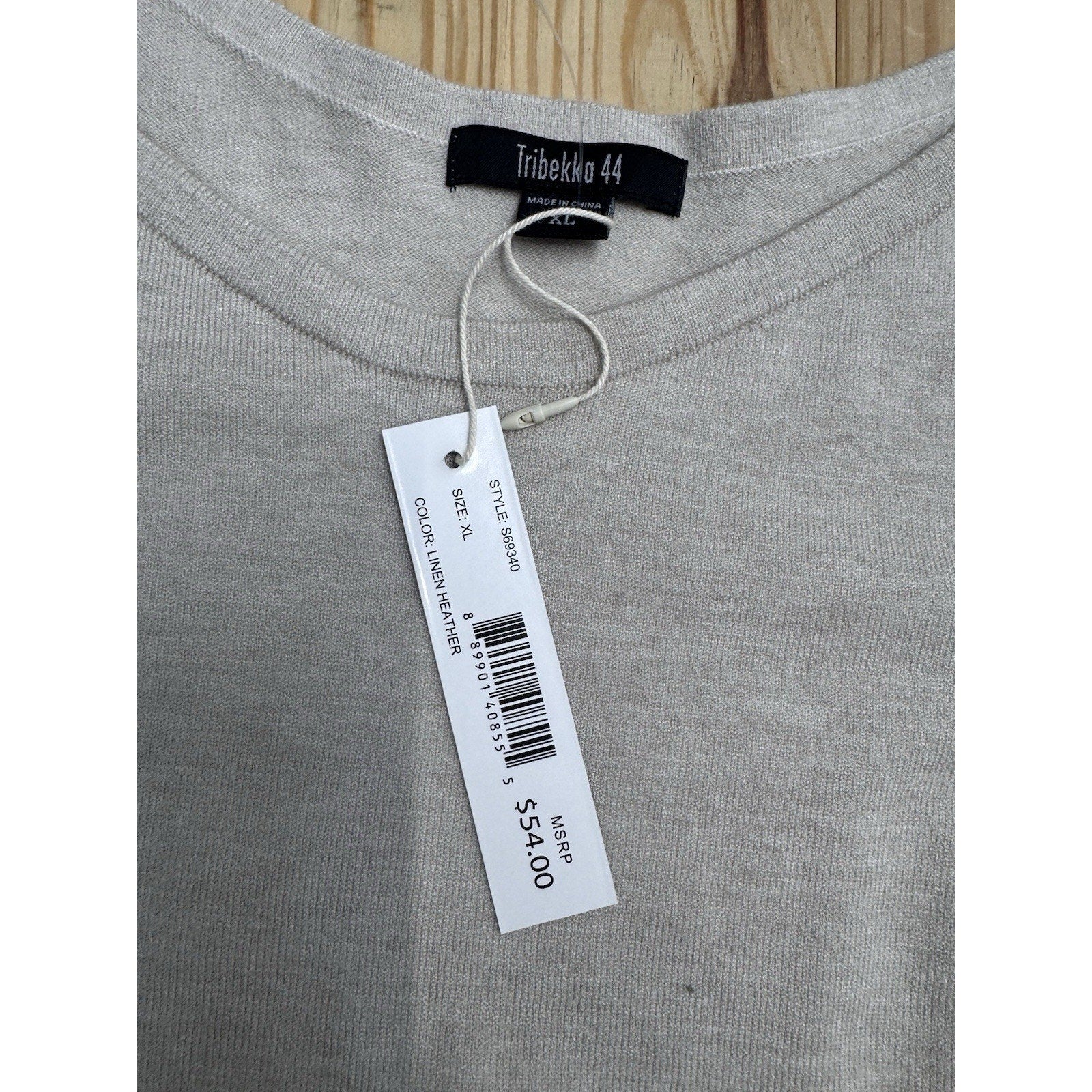 Women’s Sweater Tribekka 44 Beige Lightweight Knit Soft Size XL