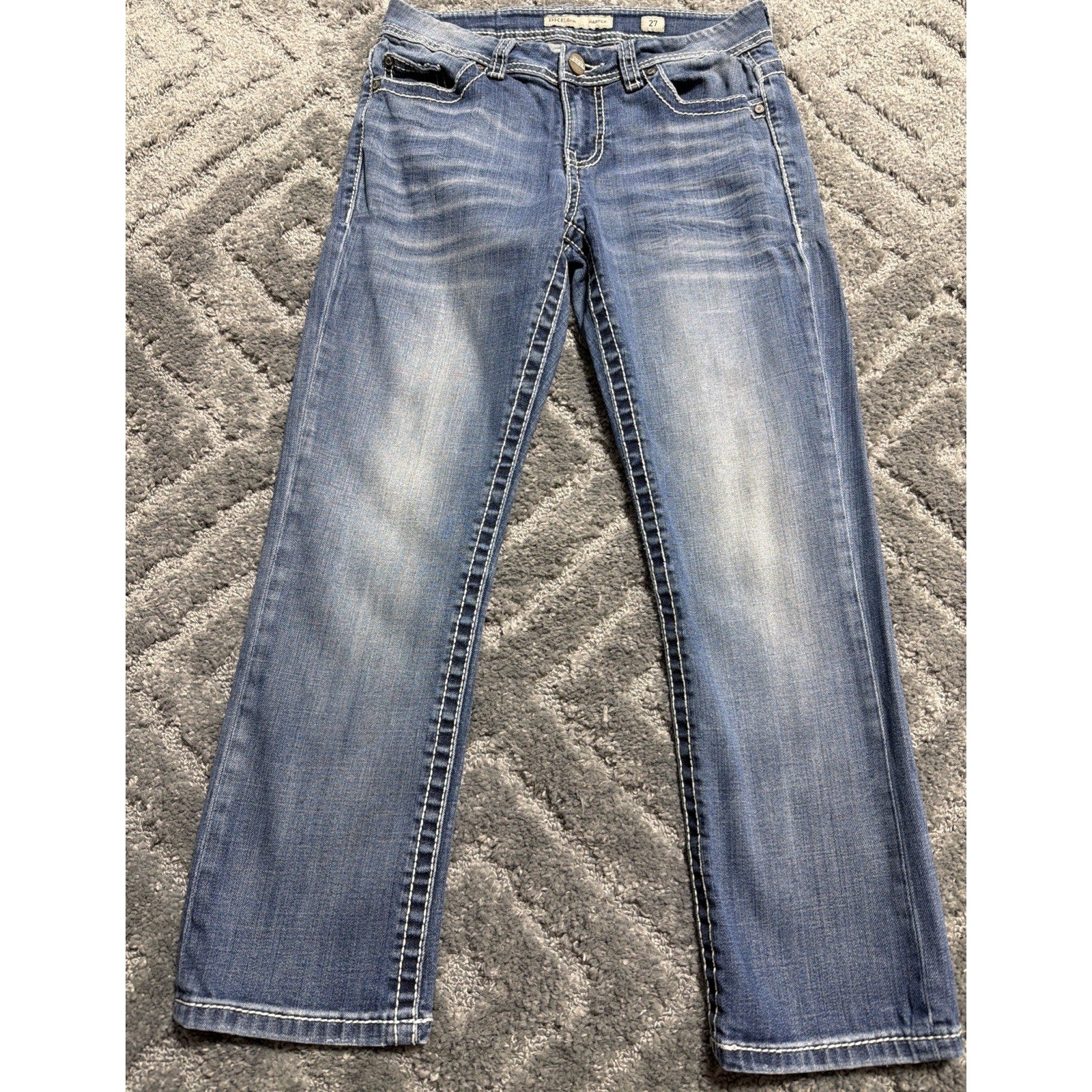 BKE Harper Cropped Jeans Womens Size 27 Casual Western Straight Leg Blue Denim