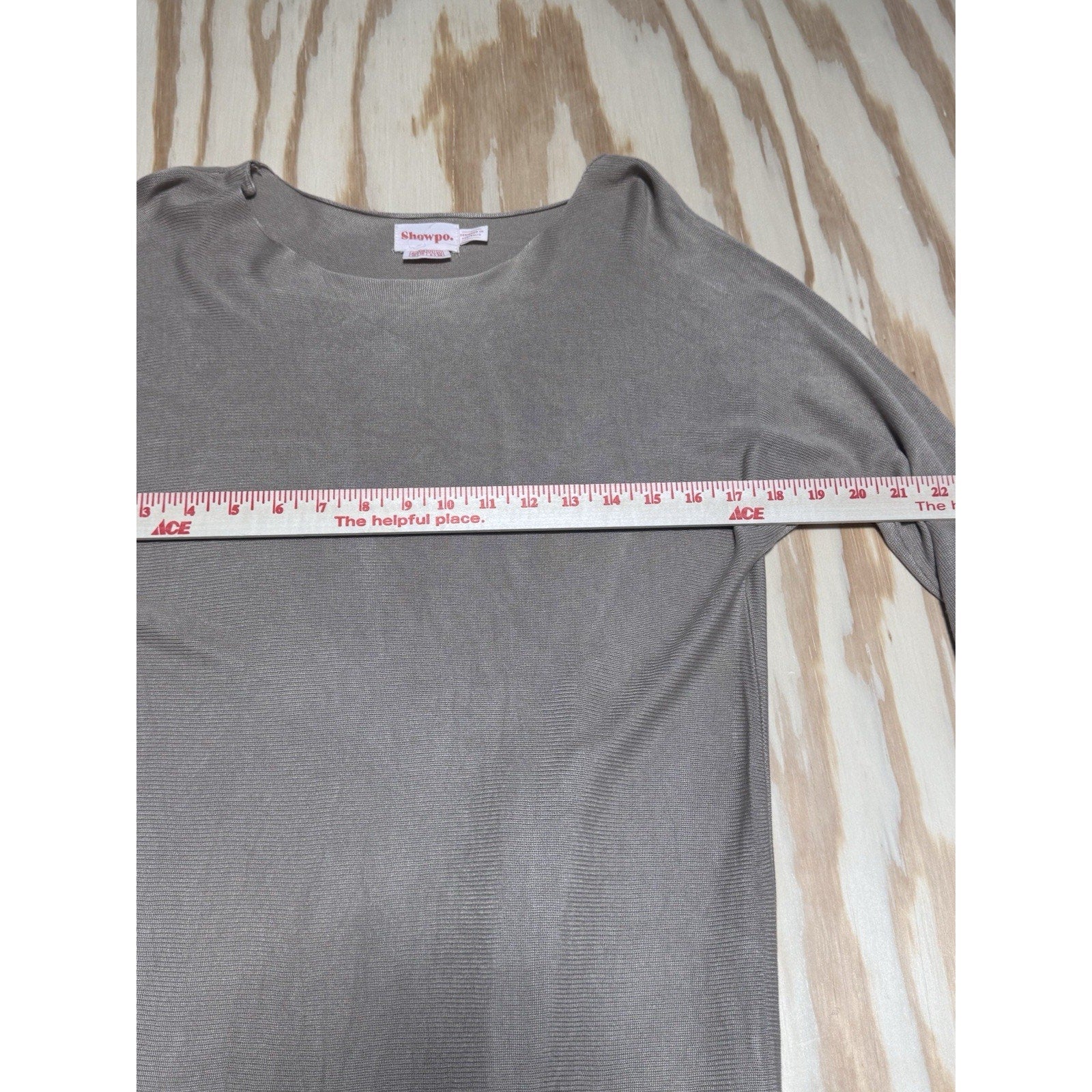 Showpo Beige Pullover Ribbed Long Sleeve Australian Dress Women’s Size 6