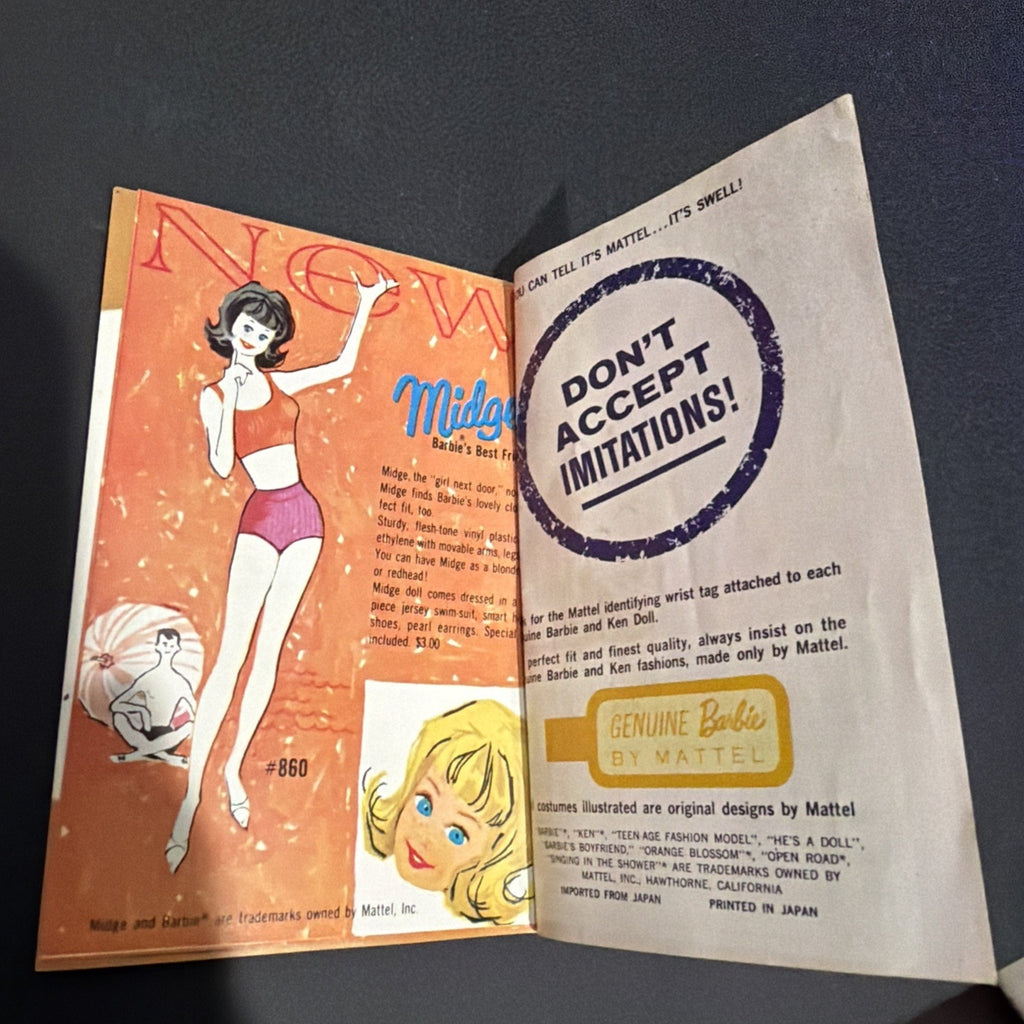 Vintage 1962 Mattel Barbie And Ken Teenage Fashion Mini Booklets Lot of 2