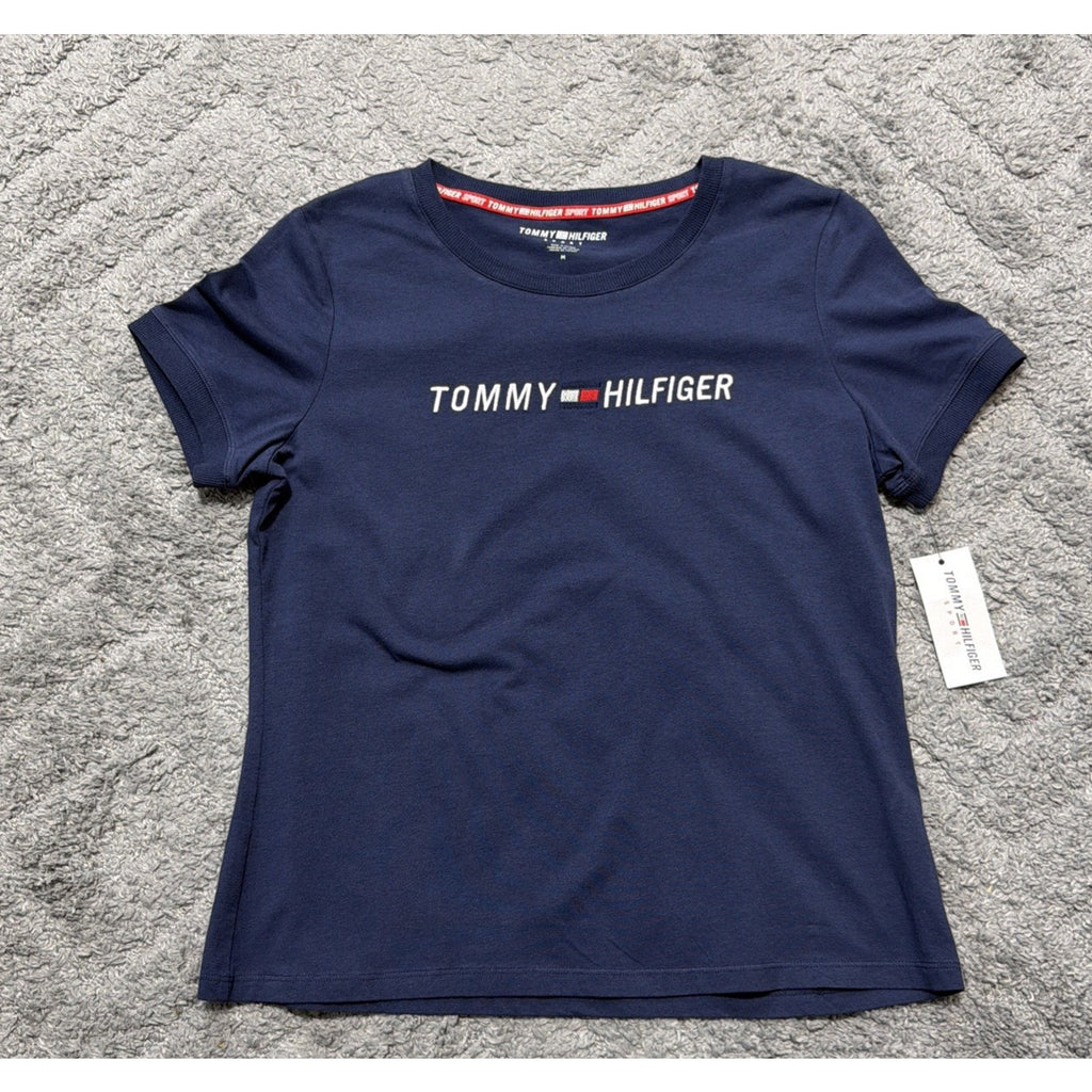 Tommy Hilfiger Sport Women's Embroidered Logo Crewneck T-Shirt Navy M NWT