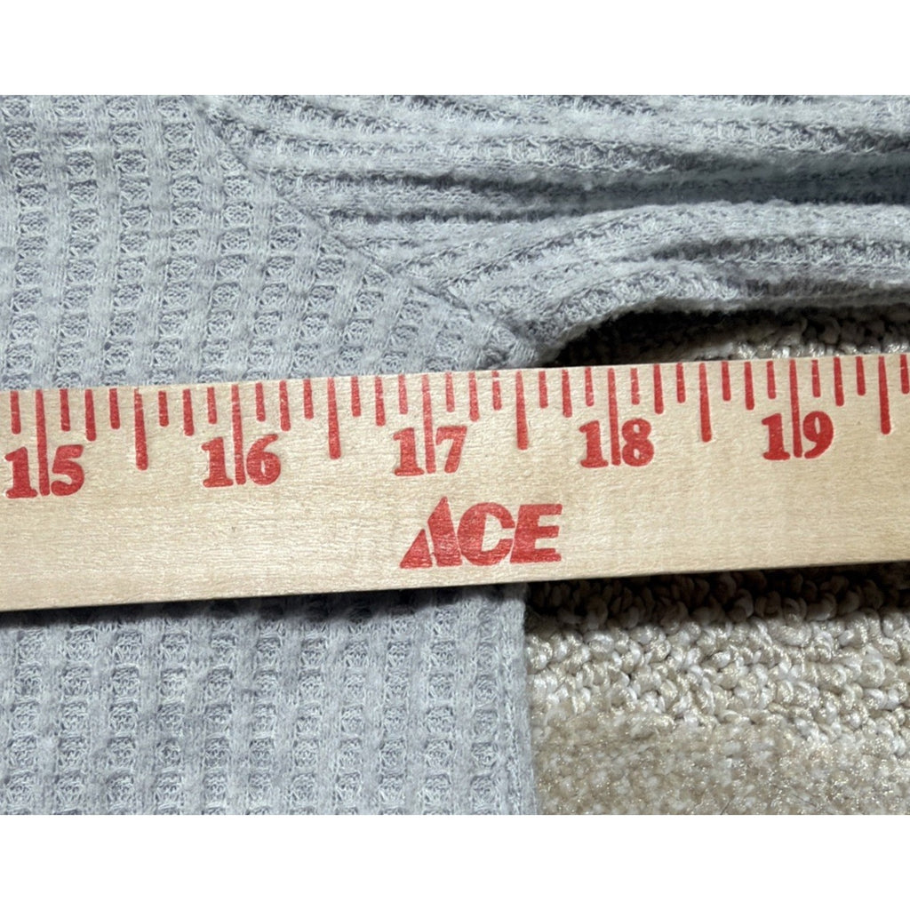 Loft Women's Gray Long Sleeve V Neck Waffle Knit Top Size Medium