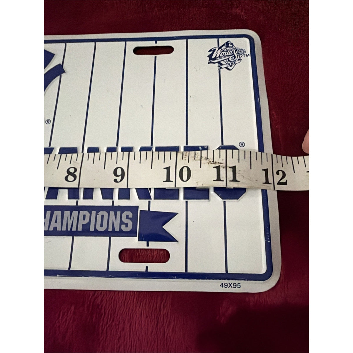 1998 WORLD SERIES CHAMPIONS YORK YANKEES STAMPED Metal License Plate AUTO TAG