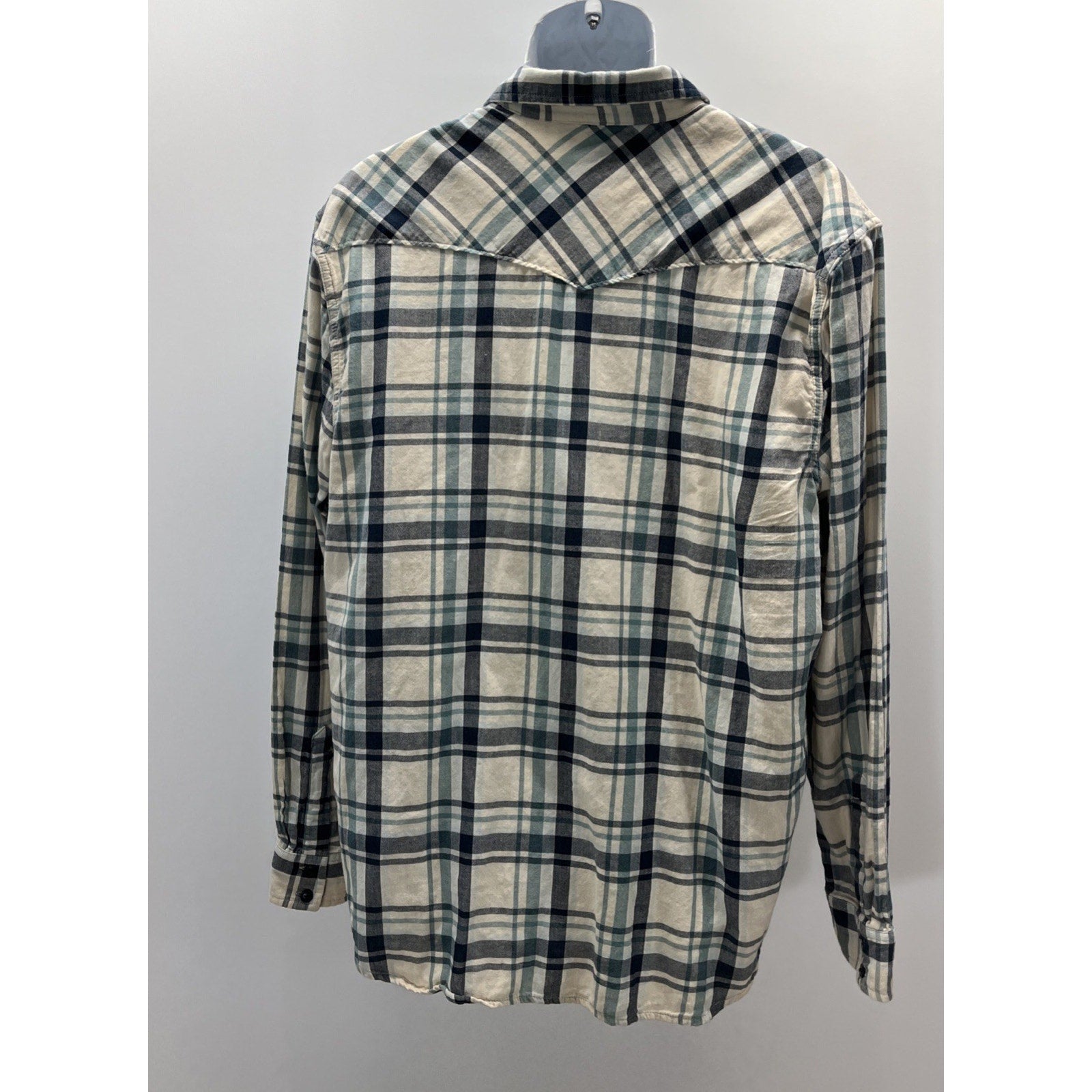 Lucky Brand Men’s Lined Button Up Western Plaid Long Sleeve XX-Large Sportswear