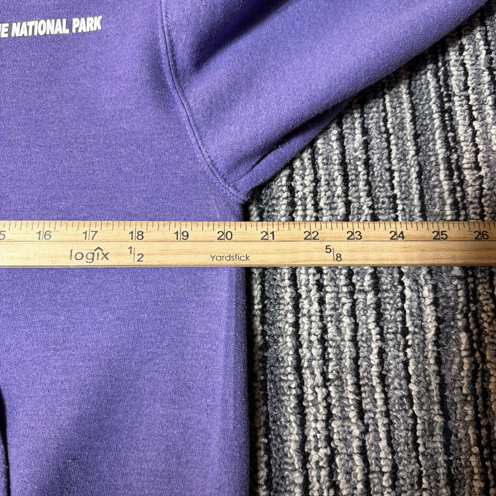 Yellowstone National Park Graphic Core Fleece Hoodie Pockets S Purple