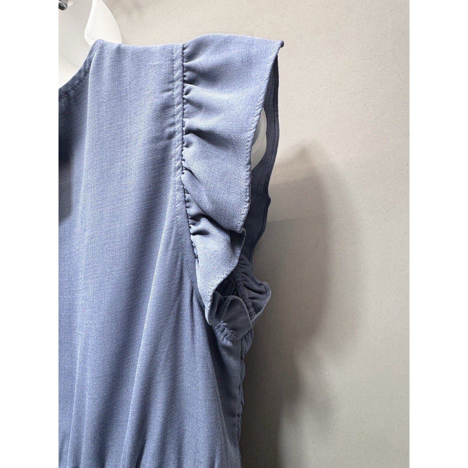 Wishlist BY ANTHROPOLOGIE RUFFLED TIERED Blue Midi Dress New Women’s Size M