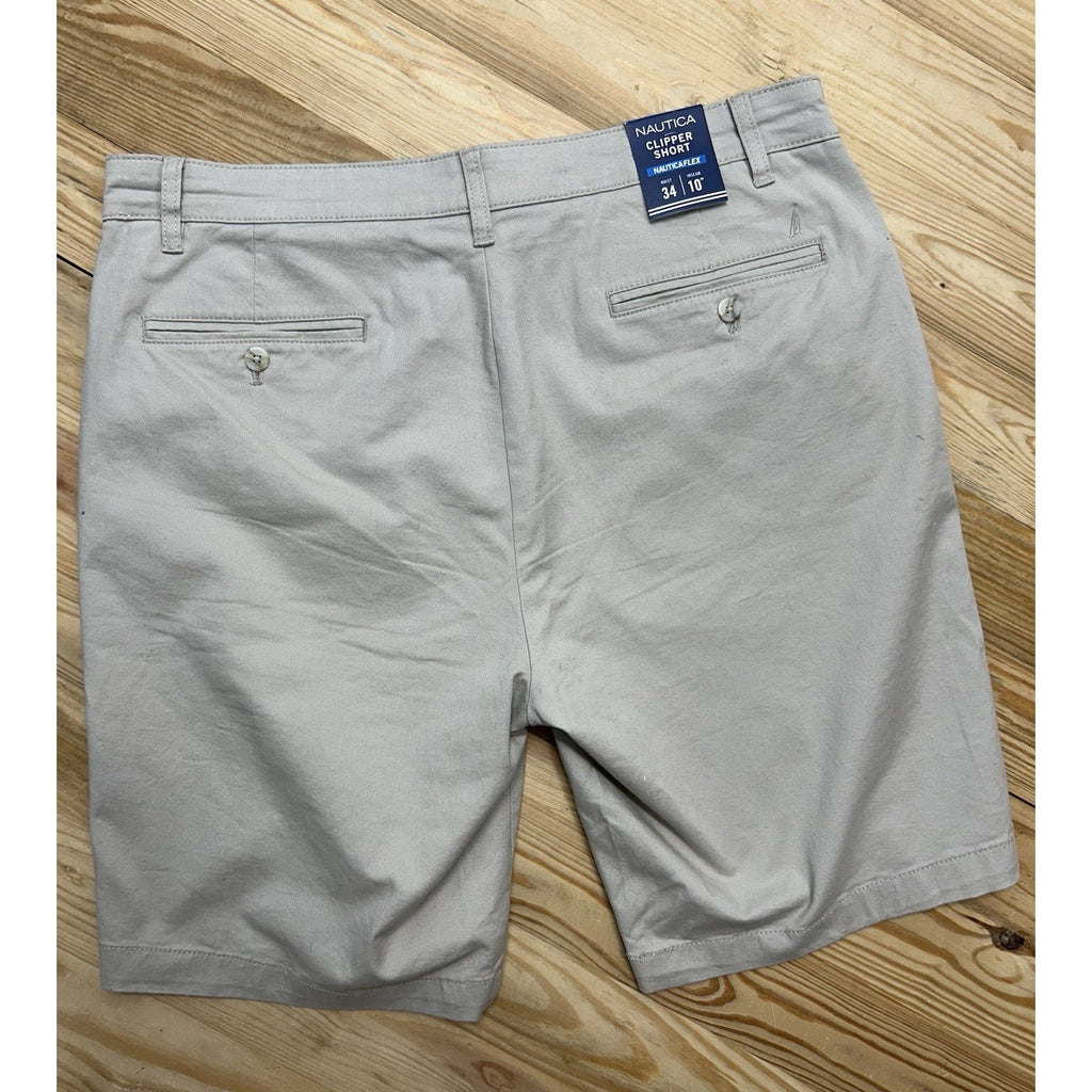 Nautica Flex Shorts Mens 34 Flat Front Classic Fit Clipper Short NWT.