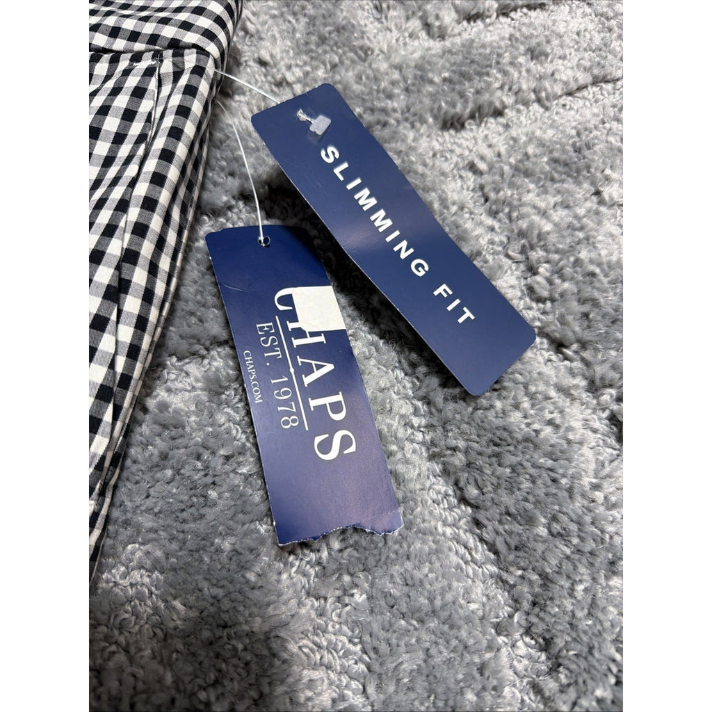 CHAPS Black White Gingham Check Slimming Cropped Dress Pants New Size 6 31x21