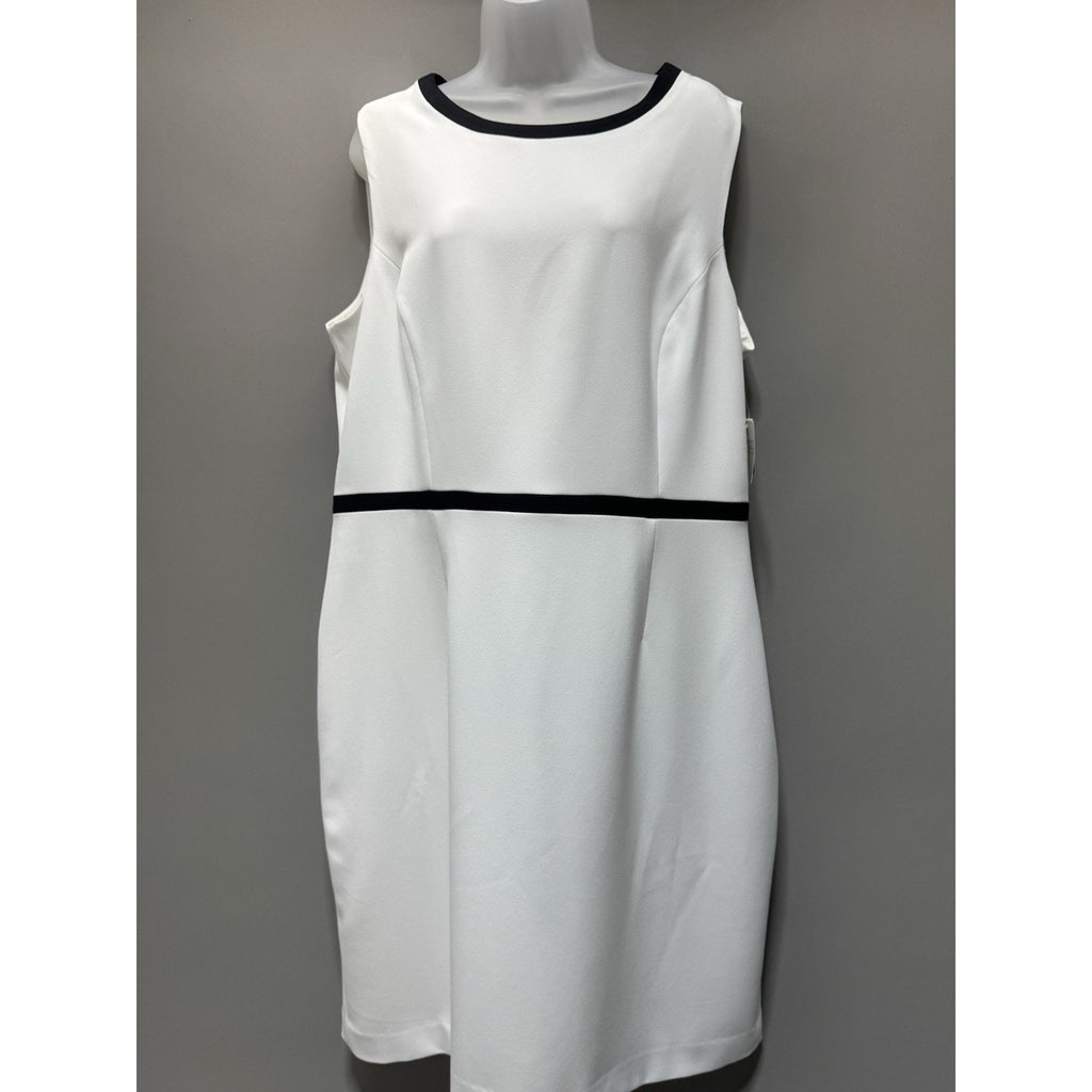 Kasper Women’s Size 18 White Black Trim 2 Pc Skirt Suit Career Office Formal New