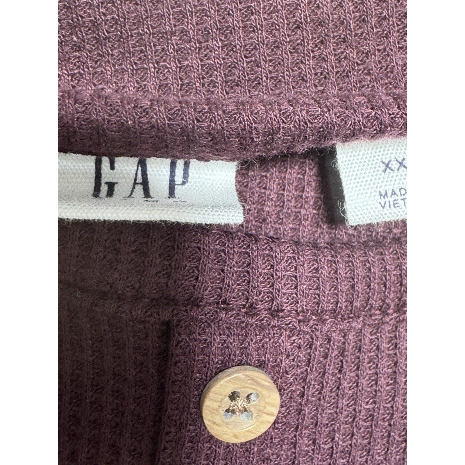 GAP Kids XXL 14-16 Waffle Knit Dress Purple Henley Tiered Long Sleeve NWT