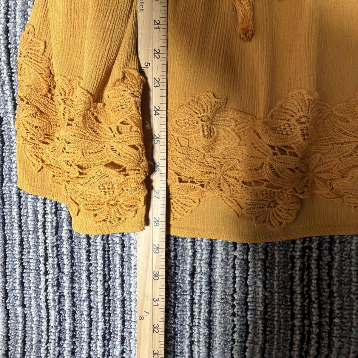 Taylor and Sage Women's Blouse Gold Crotchet Hippie Boho Top Tassels Size Small