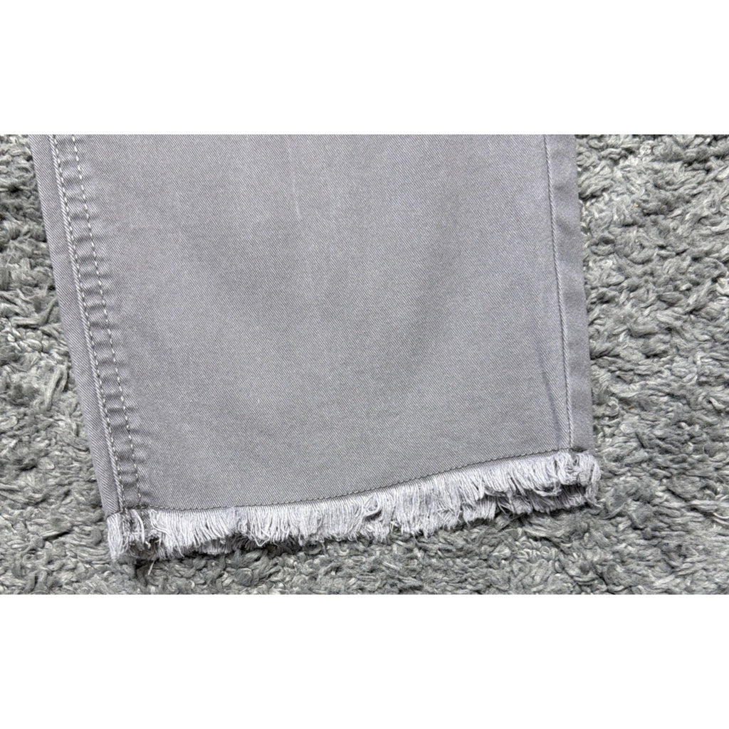Loft Women's Mid Rise Girlfriend Chino Pants in Gray Raw Hem size 6 33x26