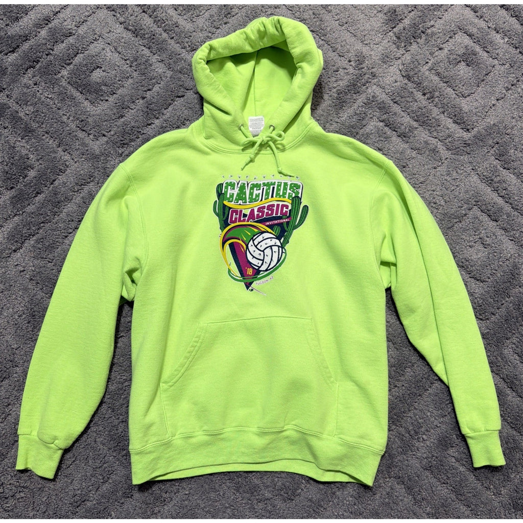 Cactus Classic Volleyball L Fleece Hoodie Sweat Logo Green Tucson AZ 2018