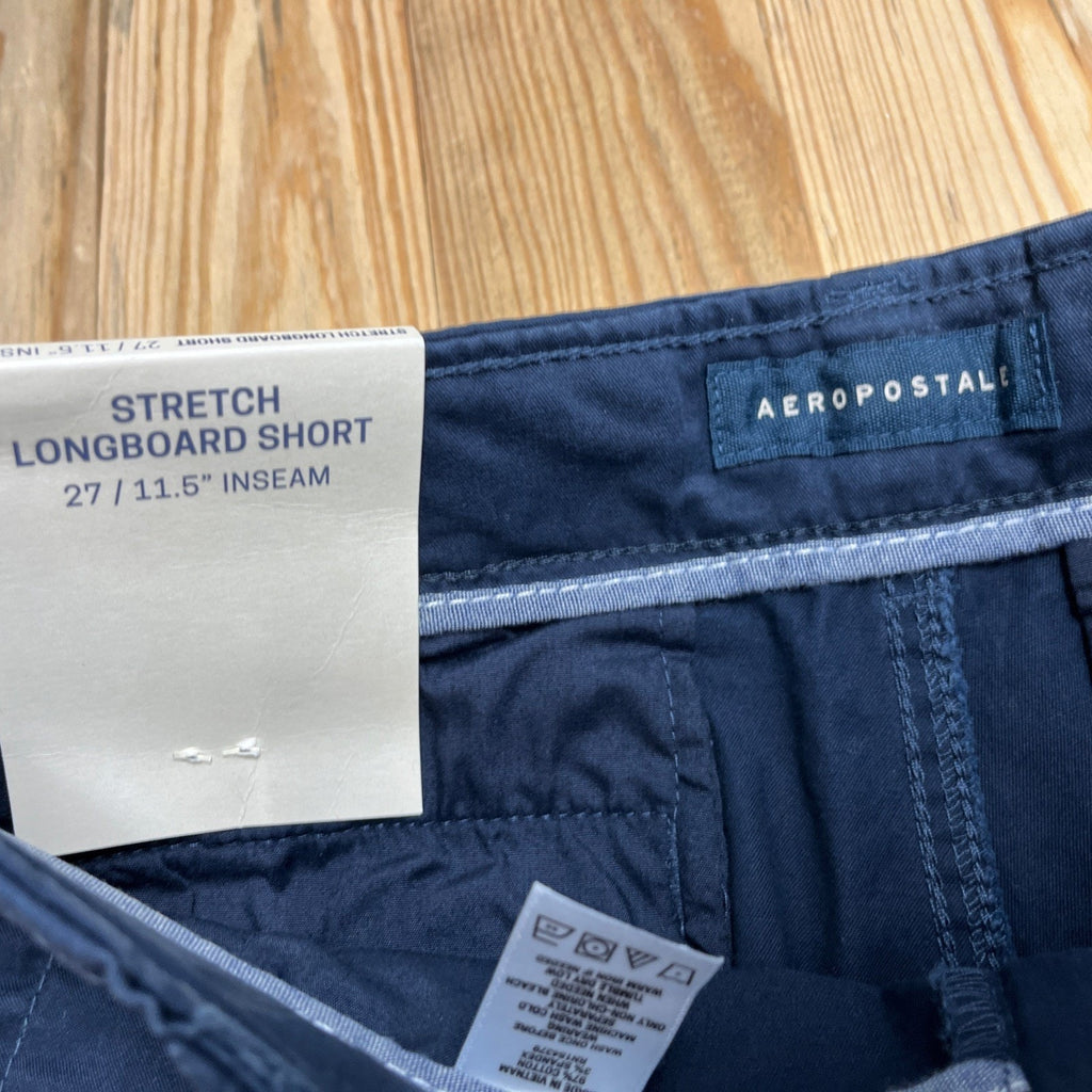 NWT Aeropostale Shorts Men’s 27X11.5 Blue Longboard Stretch Flat Front Pocket