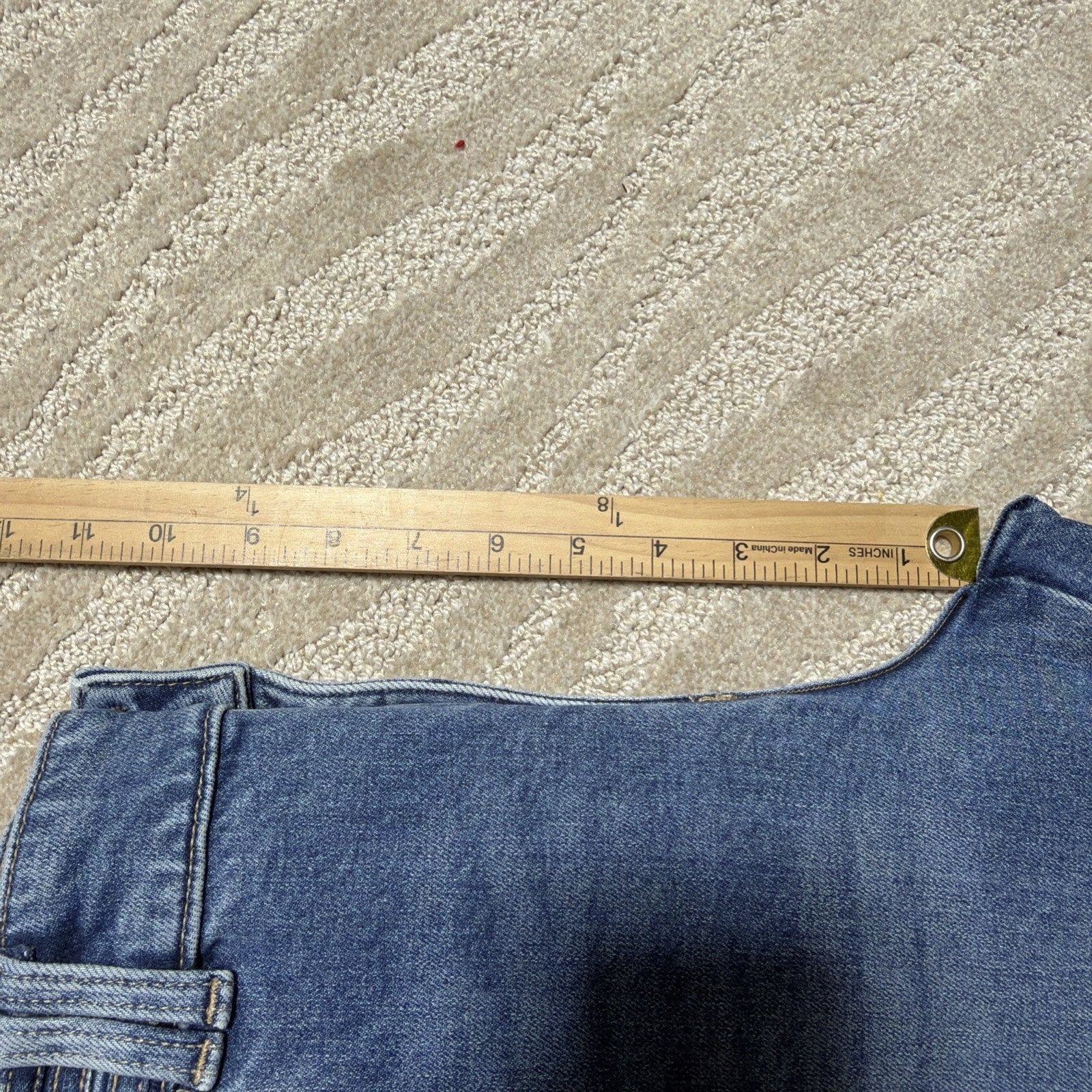 Talbots Womens 8P Blue Cotton Denim High Waist Flare Band Waist Jeans Stretch
