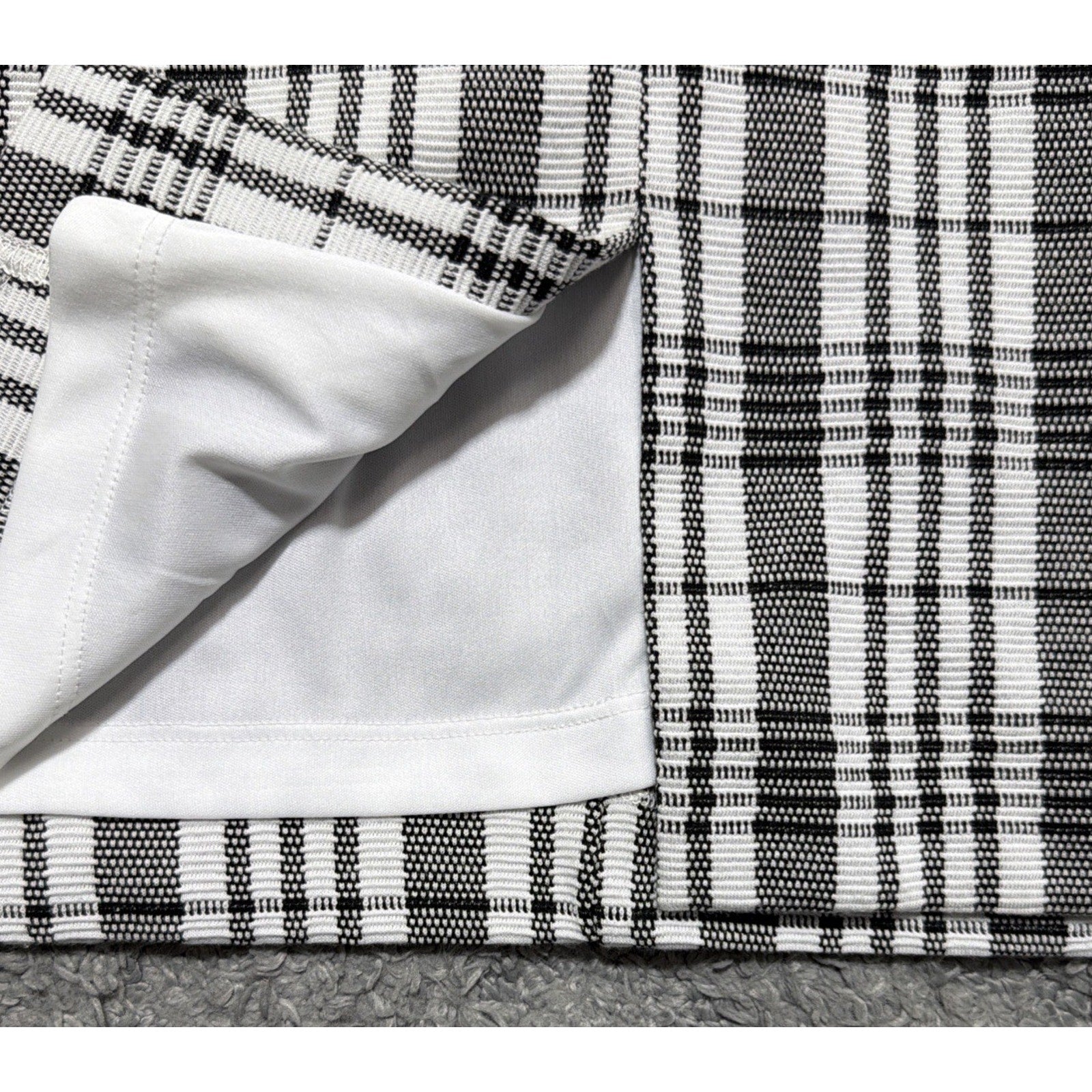 Ann Taylor Loft Plaid Black And White Lined Sheath Dress Size 4 Petite Zip NWT