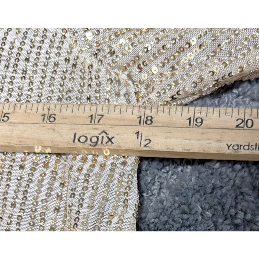 Vine & Love Oversized Balloon Sleeve Gold Sequin V Neck Top Size Small NEW!!