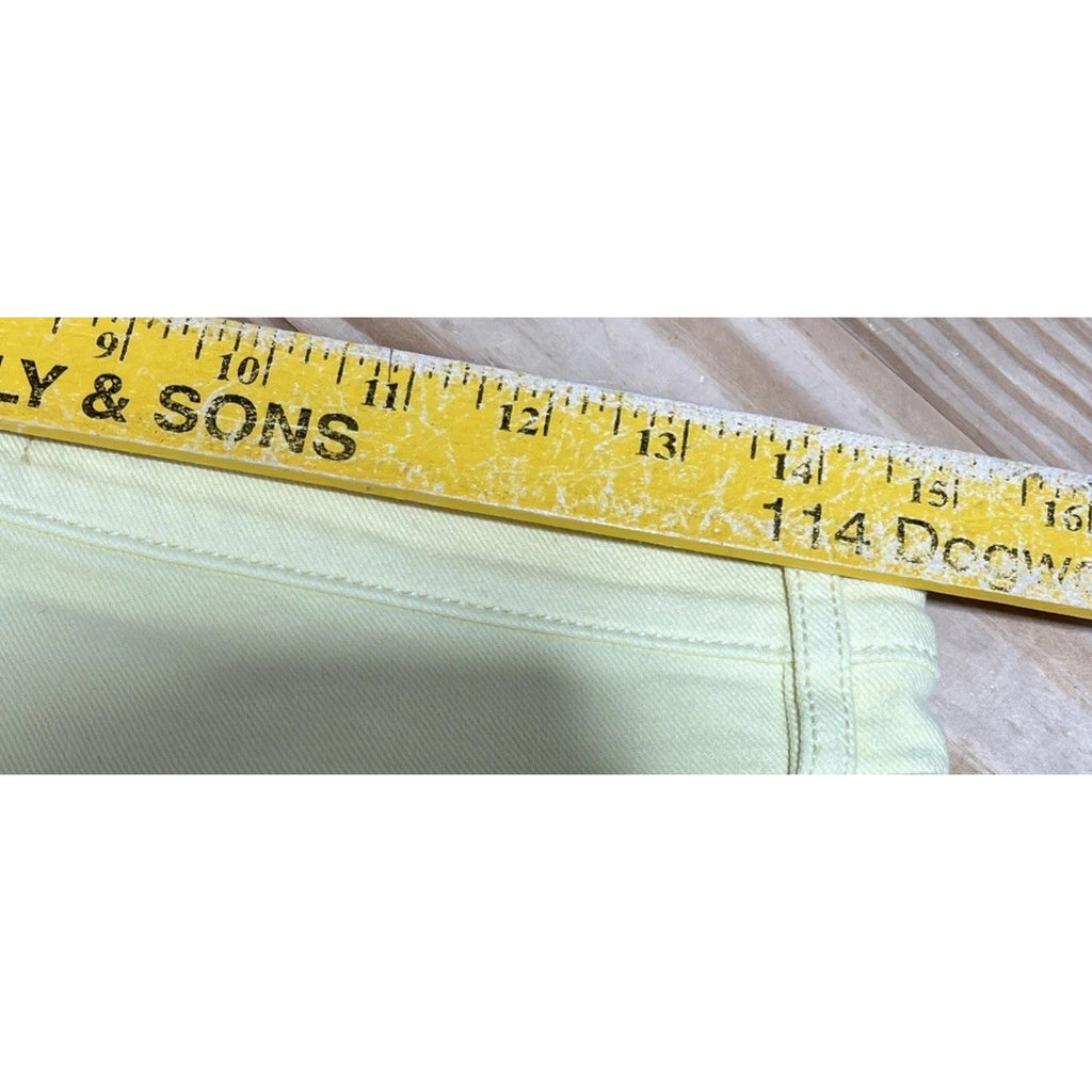 LOFT The Cut Off Short Yellow Denim High Rise 4" Inseam Cotton Stretch NWT Sz 27