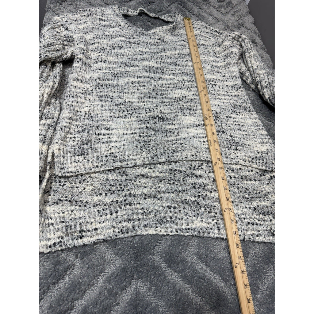 Xhilaration Gray Speckled Criss Cross Back High Low Sweater Oversized Women’s XL
