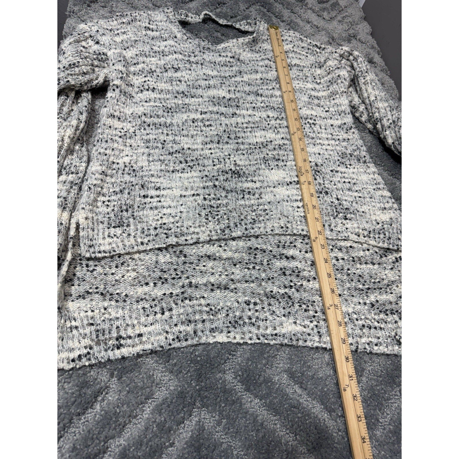 Xhilaration Gray Speckled Criss Cross Back High Low Sweater Oversized Women’s XL