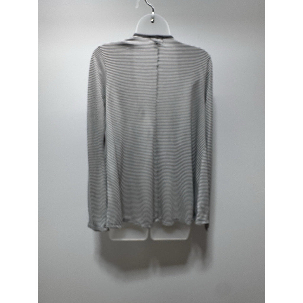 Old Navy Cardigan Jersey Sweater Grey White Long Sleeve Women’s Size Medium