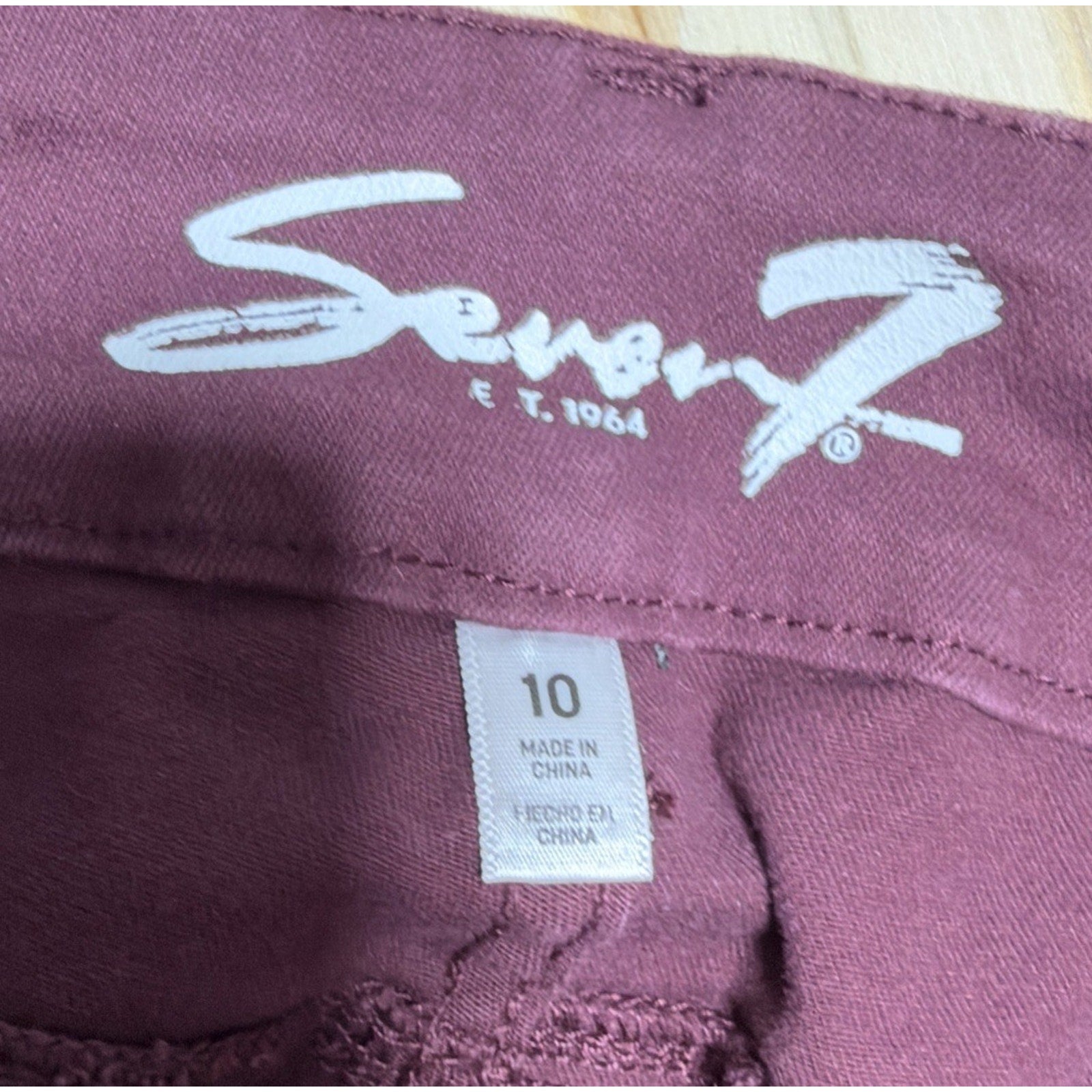 Women's Seven7 Tummyless High Rise Skinny Jeans Fired Brick Size 10 30x29